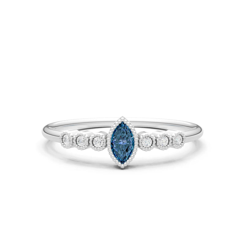 Alexandrite Dainty Marquise Center Cluster Ring