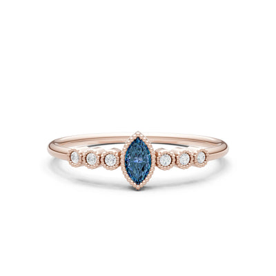 Alexandrite Dainty Marquise Center Cluster Ring