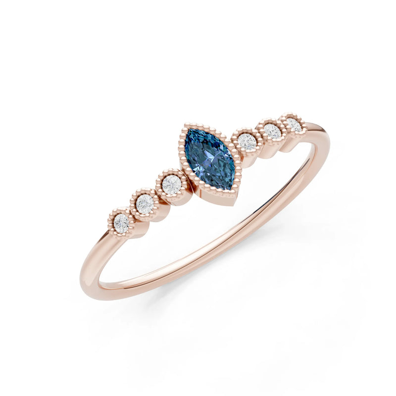 Alexandrite Dainty Marquise Center Cluster Ring