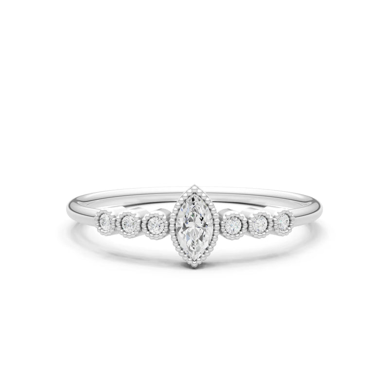 Dainty Marquise Center Cluster Ring