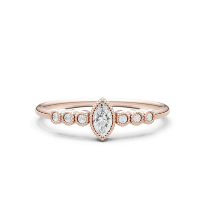 Dainty Marquise Center Cluster Ring
