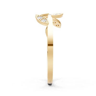 Dainty Leaf Cluster Gold Ring