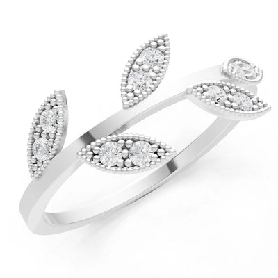 Dainty Leaf Cluster Gold Ring