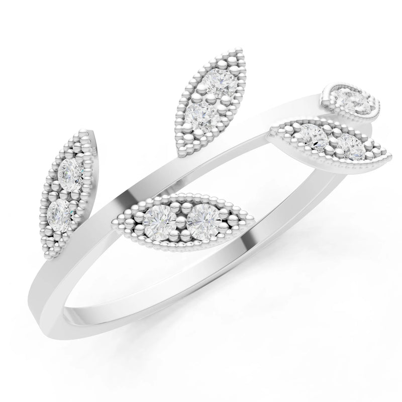 Dainty Leaf Cluster Gold Ring