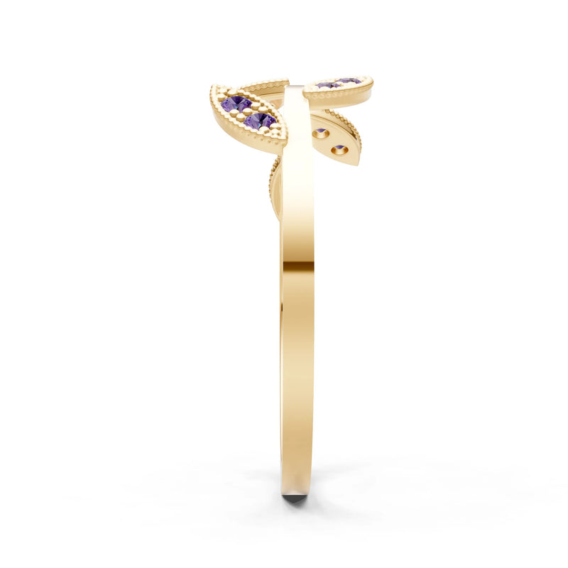 Dainty Leaf Cluster Gold Ring