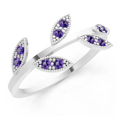 Dainty Leaf Cluster Gold Ring