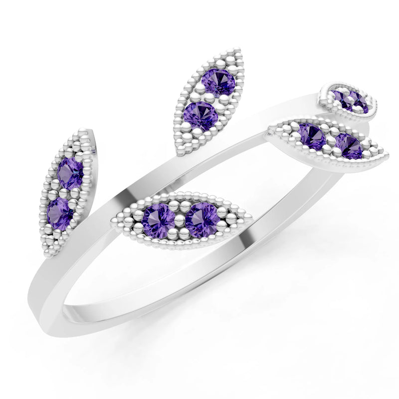 Dainty Leaf Cluster Gold Ring