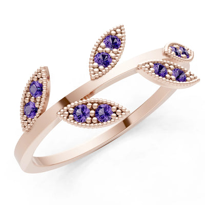 Dainty Leaf Cluster Gold Ring