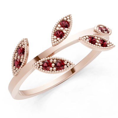 Dainty Leaf Cluster Gold Ring