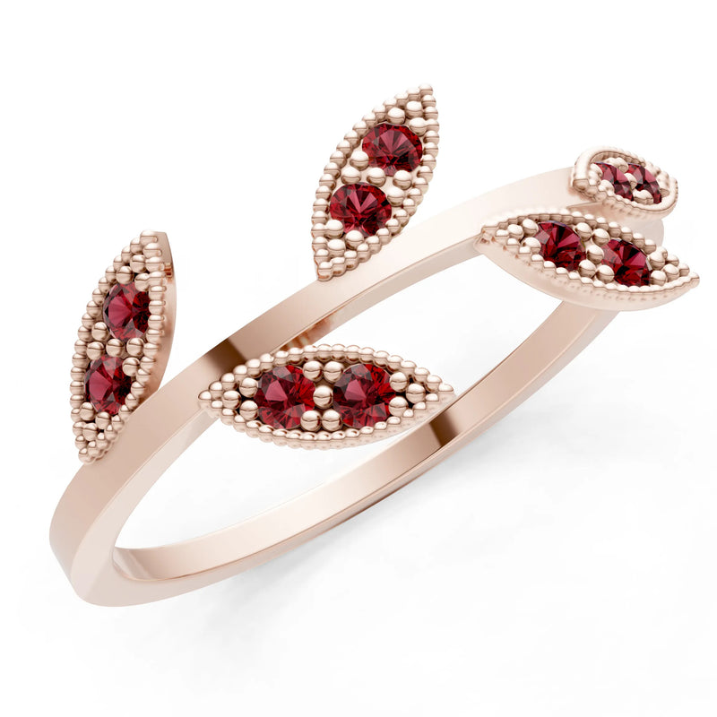 Dainty Leaf Cluster Gold Ring