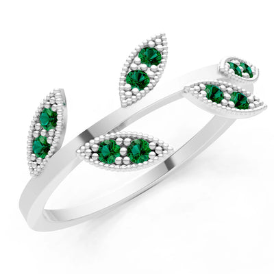 Dainty Leaf Cluster Gold Ring