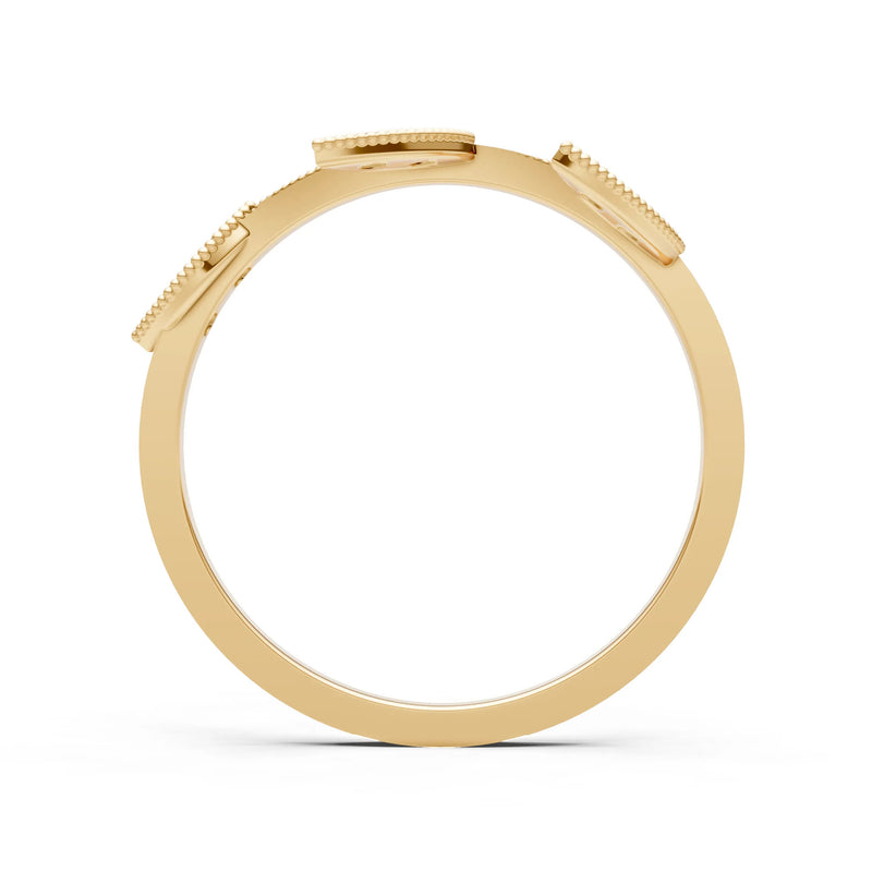 Citrine Dainty Leaf Cluster Gold Ring