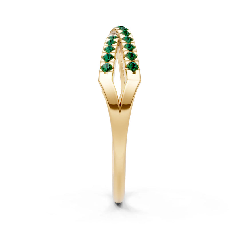 Emerald Dainty Overlap Split Band – Round