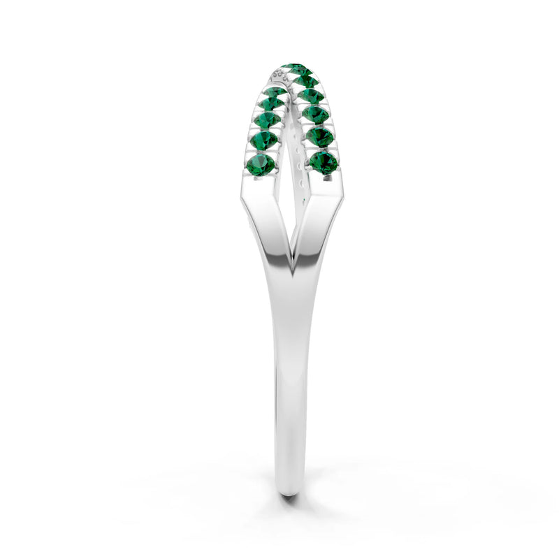 Emerald Dainty Overlap Split Band – Round