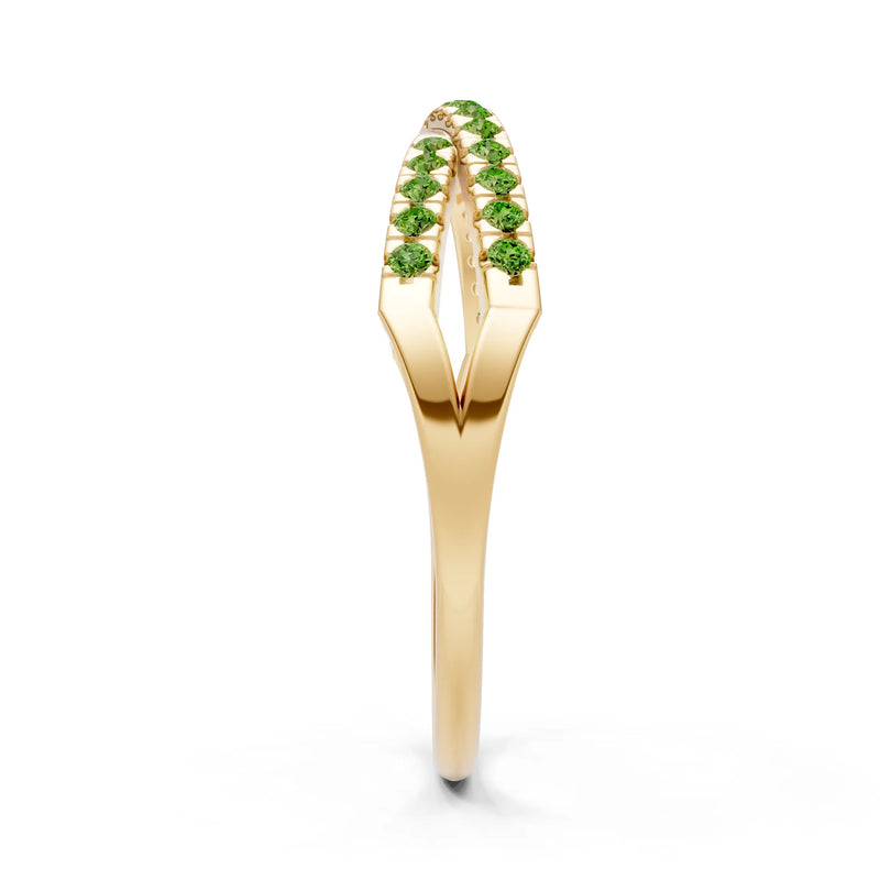 Peridot Dainty Overlap Split Band – Round