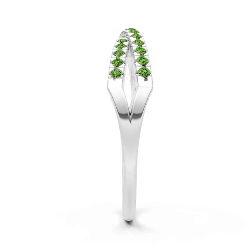 Peridot Dainty Overlap Split Band – Round