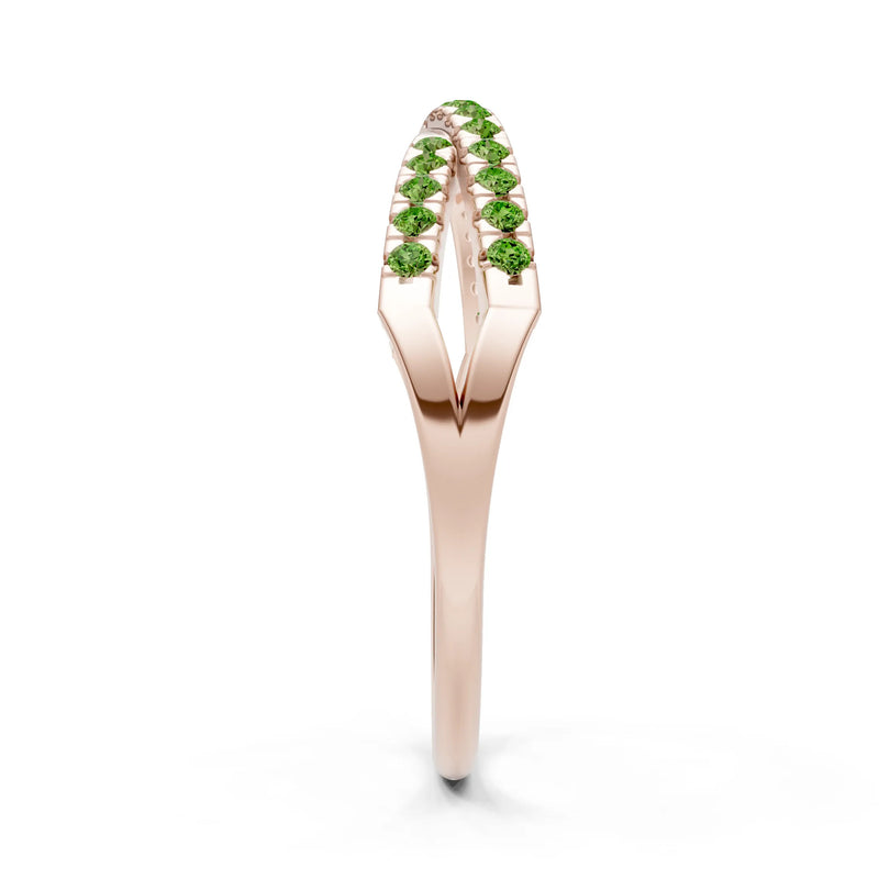 Peridot Dainty Overlap Split Band – Round