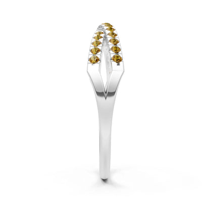 Citrine Dainty Overlap Split Band – Round