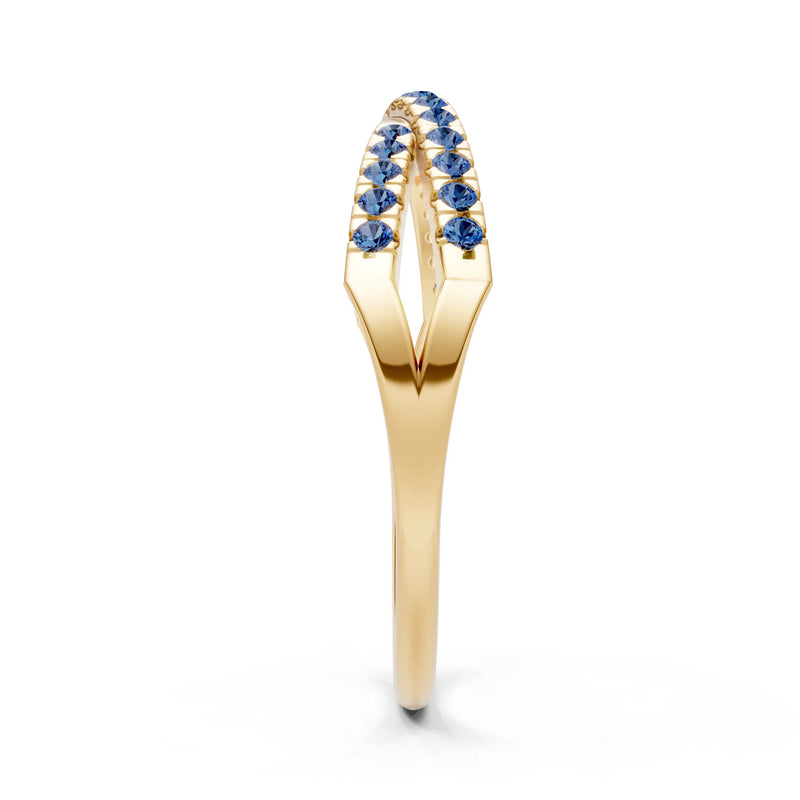 London Blue Topaz Dainty Overlap Split Band – Round