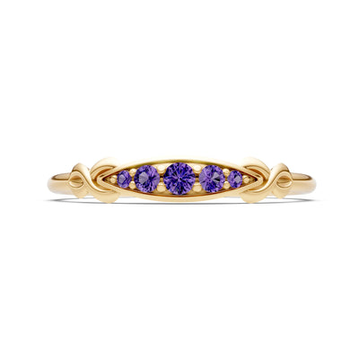 Dainty Graduated Scroll 5-Stone Ring