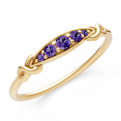 Dainty Graduated Scroll 5-Stone Ring