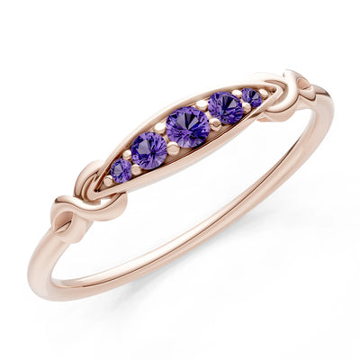 Dainty Graduated Scroll 5-Stone Ring