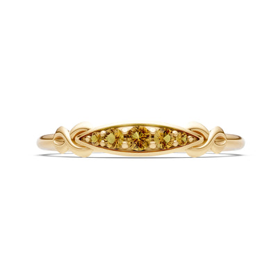 Dainty Graduated Scroll 5-Stone Ring