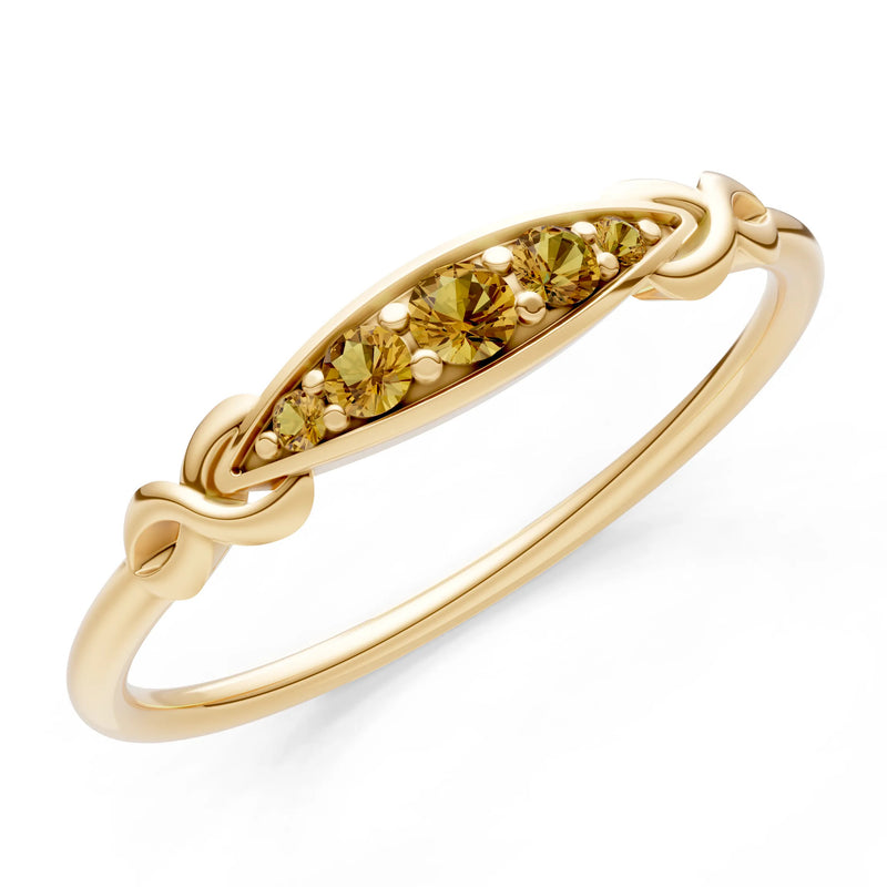 Dainty Graduated Scroll 5-Stone Ring