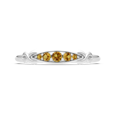 Dainty Graduated Scroll 5-Stone Ring
