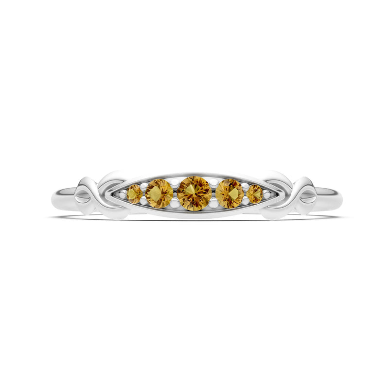 Dainty Graduated Scroll 5-Stone Ring