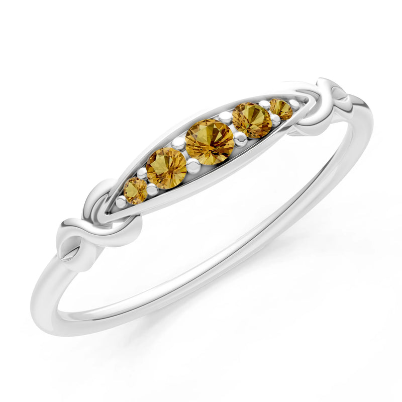 Dainty Graduated Scroll 5-Stone Ring