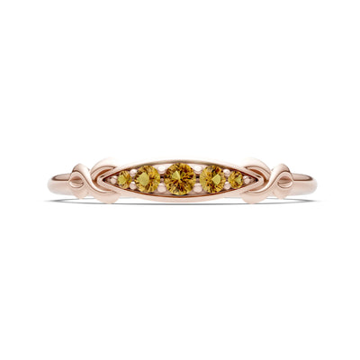 Dainty Graduated Scroll 5-Stone Ring