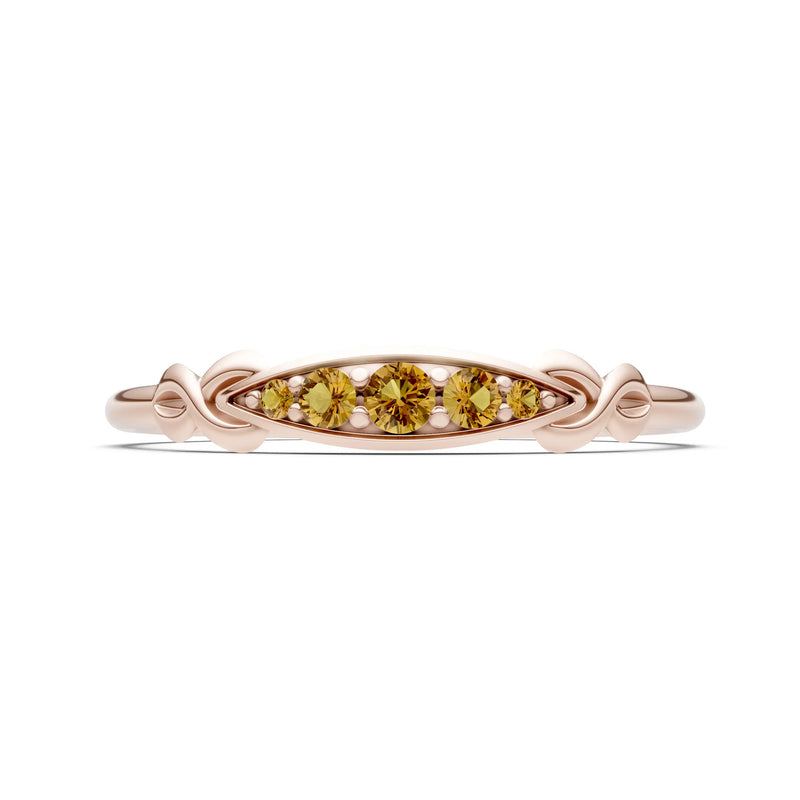 Dainty Graduated Scroll 5-Stone Ring