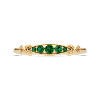 Dainty Graduated Scroll 5-Stone Ring
