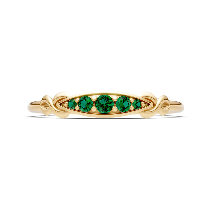 Dainty Graduated Scroll 5-Stone Ring