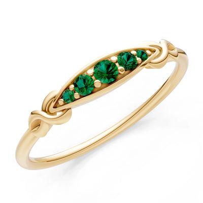 Dainty Graduated Scroll 5-Stone Ring