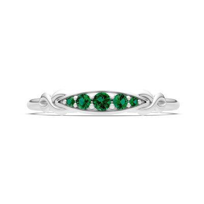 Dainty Graduated Scroll 5-Stone Ring