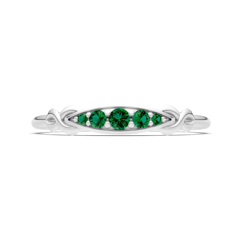 Dainty Graduated Scroll 5-Stone Ring