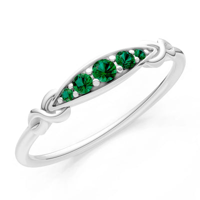 Dainty Graduated Scroll 5-Stone Ring