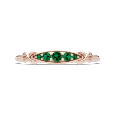 Dainty Graduated Scroll 5-Stone Ring