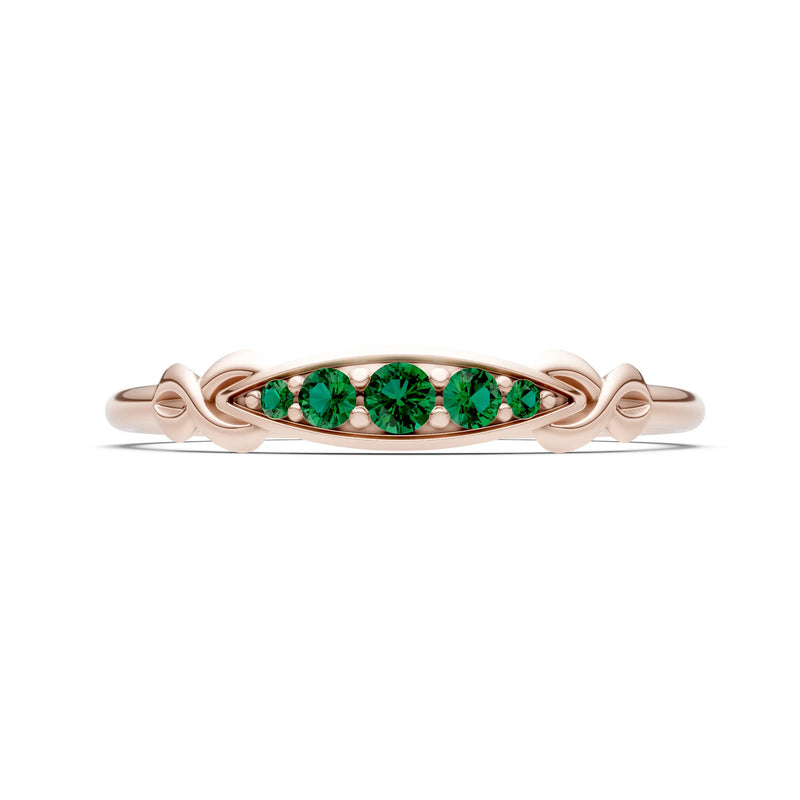 Dainty Graduated Scroll 5-Stone Ring