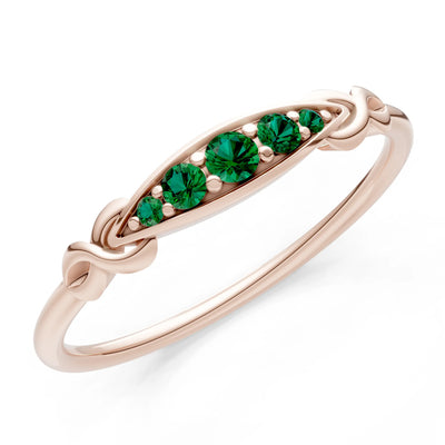 Dainty Graduated Scroll 5-Stone Ring