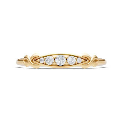 Dainty Graduated Scroll 5-Stone Ring