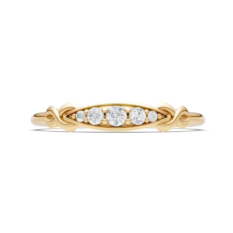 Dainty Graduated Scroll 5-Stone Ring