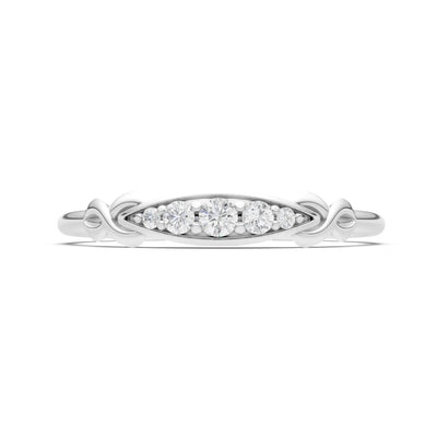 Dainty Graduated Scroll 5-Stone Ring