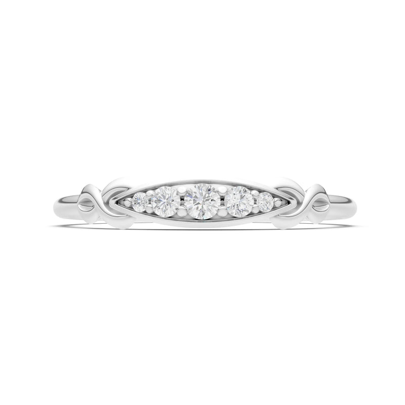 Dainty Graduated Scroll 5-Stone Ring