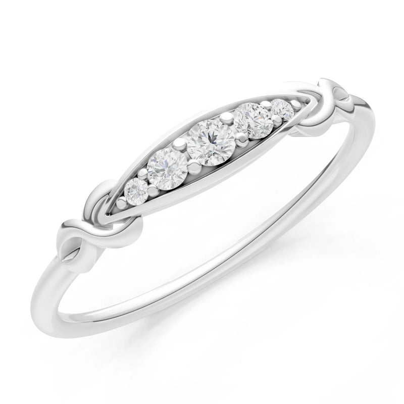 Dainty Graduated Scroll 5-Stone Ring