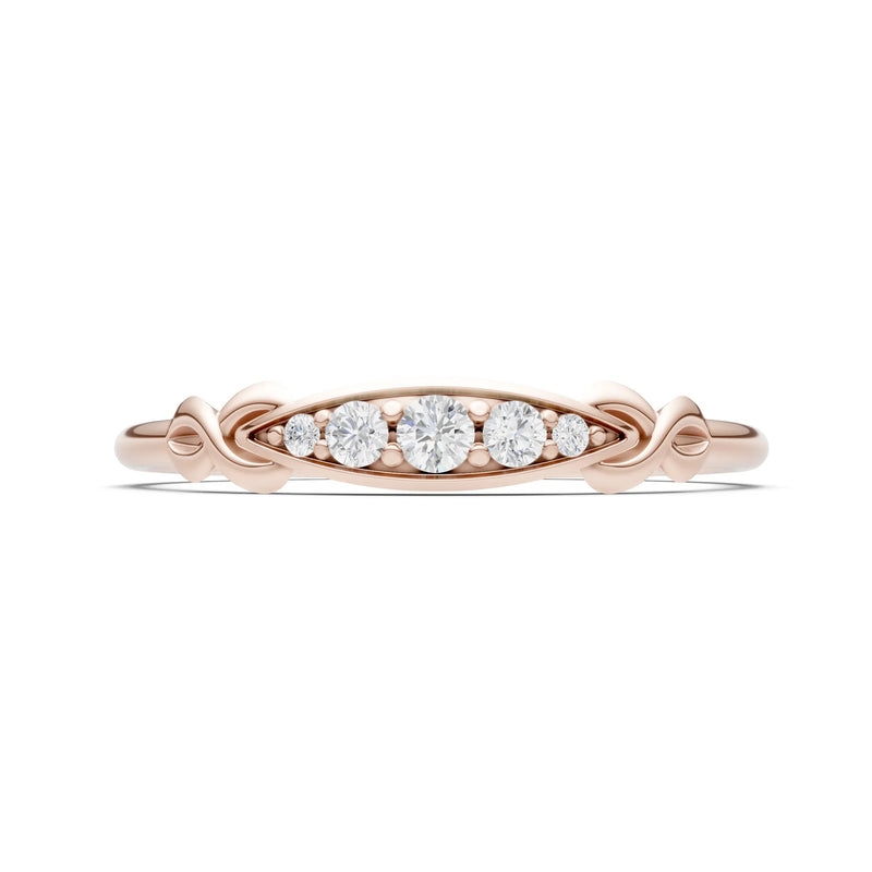 Dainty Graduated Scroll 5-Stone Ring