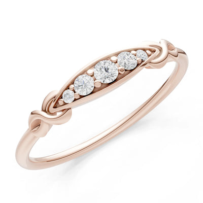 Dainty Graduated Scroll 5-Stone Ring