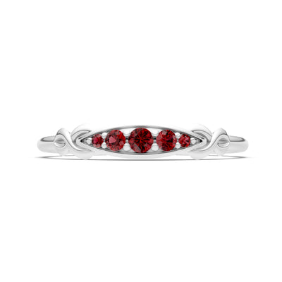 Dainty Graduated Scroll 5-Stone Ring
